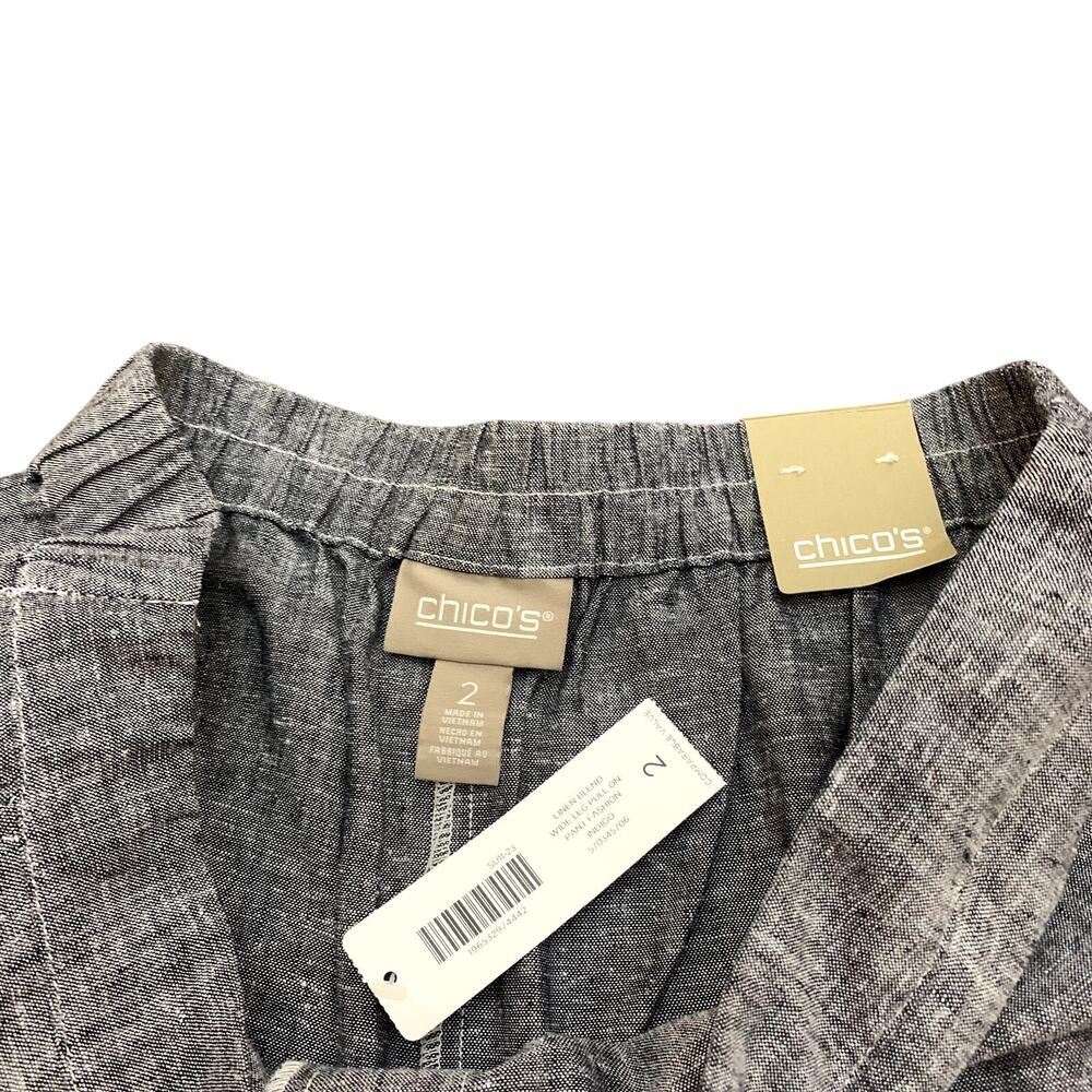 Chico's Linen Blend Popover Top and Linen Pull On Ankle Pant Set Size 12 - Picture 10 of 15